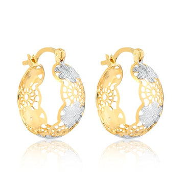 18K Gold Layered Oro Laminado Hoops 21.0518